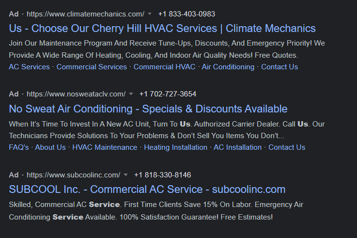 Local SEO organic search results