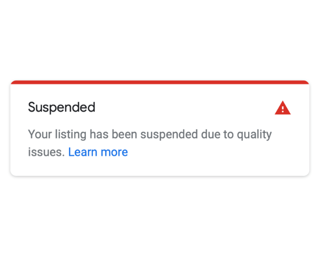 Google Business Profile suspension