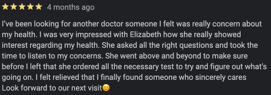 patient reviews