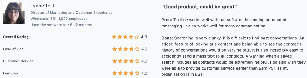 Customer review