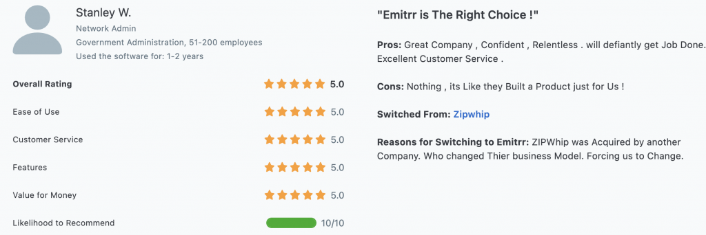Emitrr Customer Review