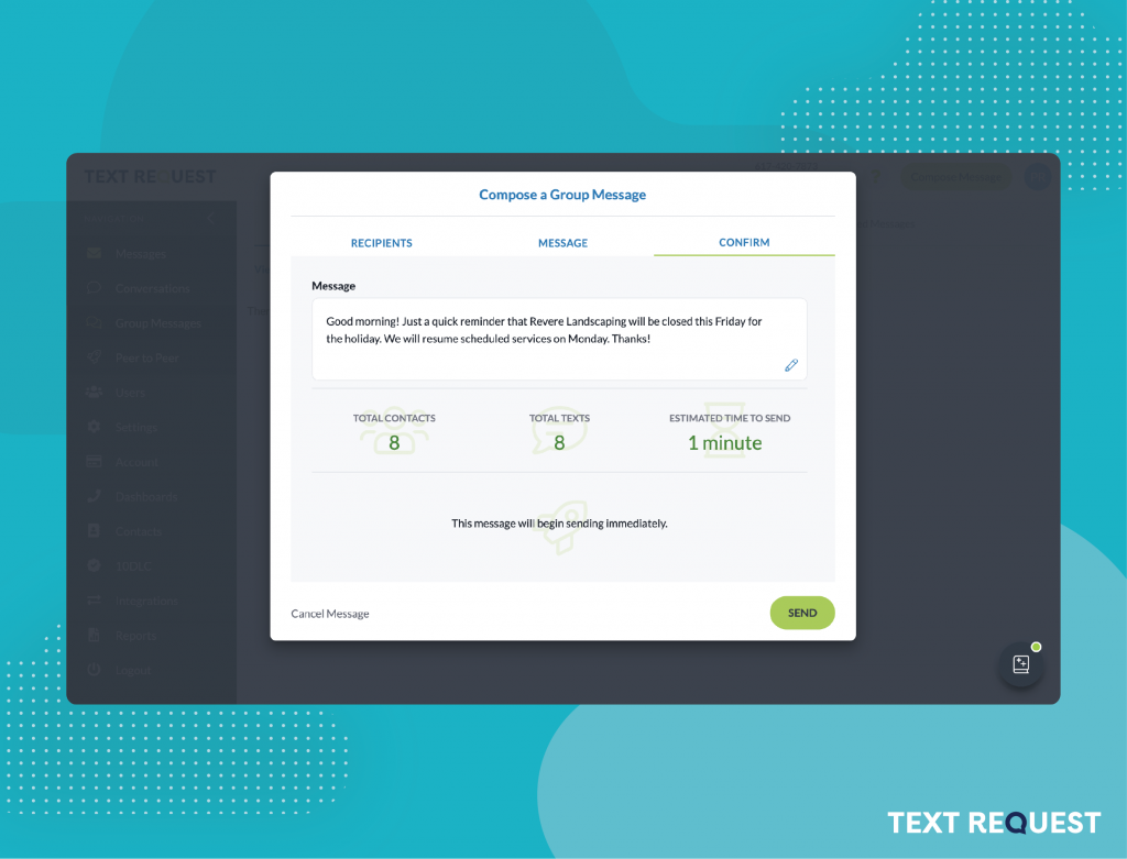 best mass text app for business TextRequest