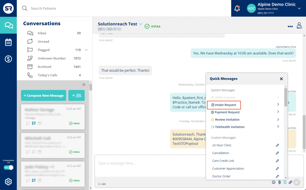 solutionreach dashboard