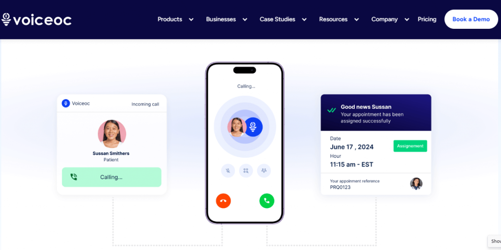 dashboard of voiceoc ai