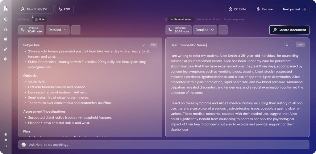 Heidi AI dashboard screenshot-min