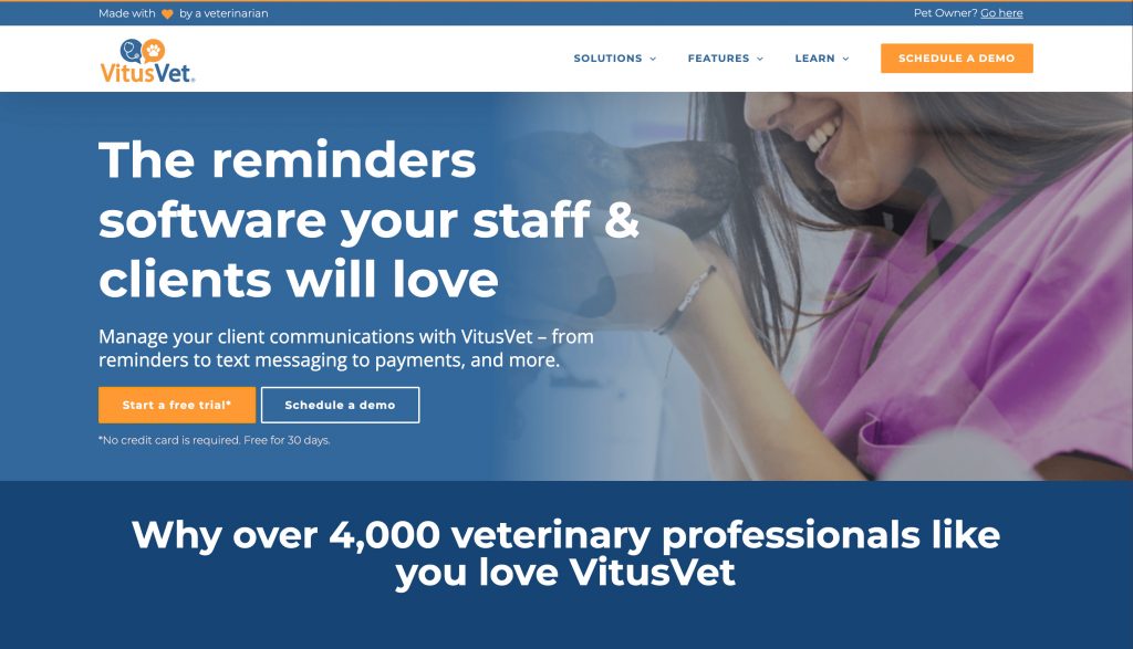 VitusVet dashboard