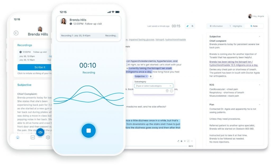 dashboard screenshot of DeepScribe-min