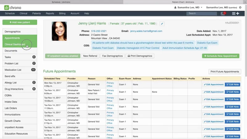 drchrono dashboard