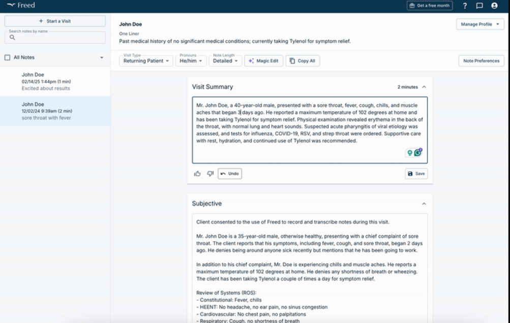 freed.ai dashboard image-min