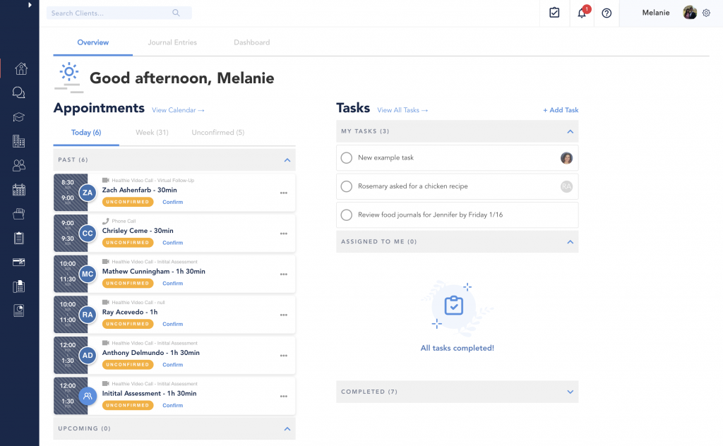 healthie dashboard