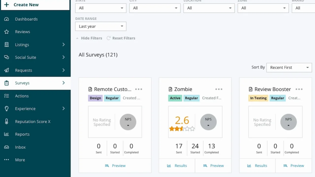 Reputation.com dashboard