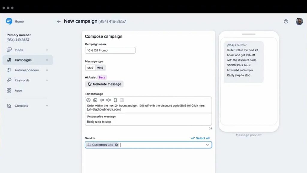 text based customer service