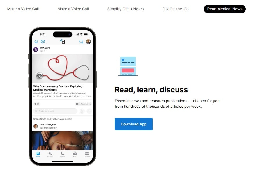 Doximity patient communication app dashboard