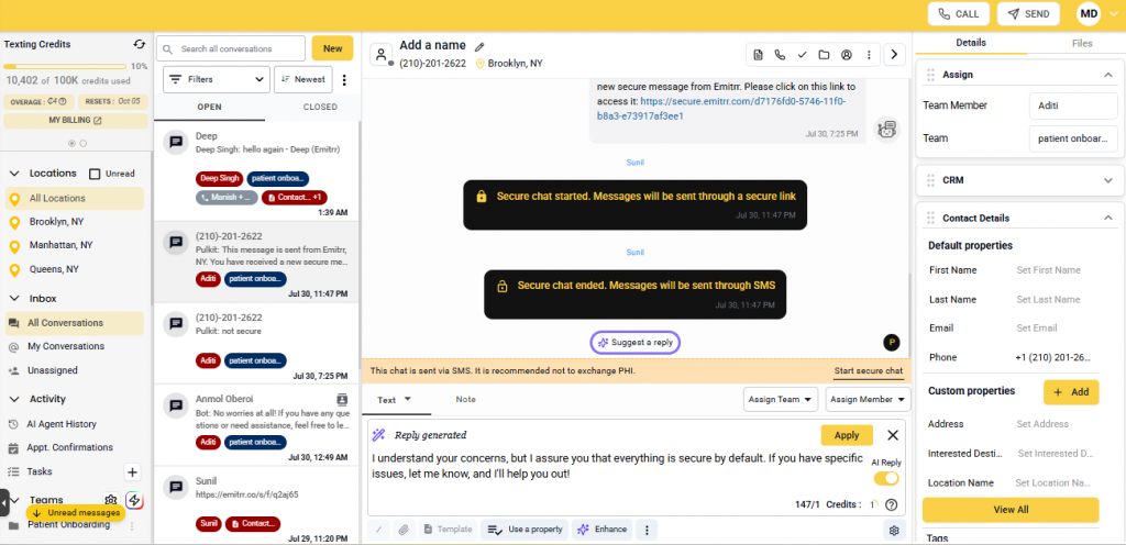image showing emitrr's dashboard