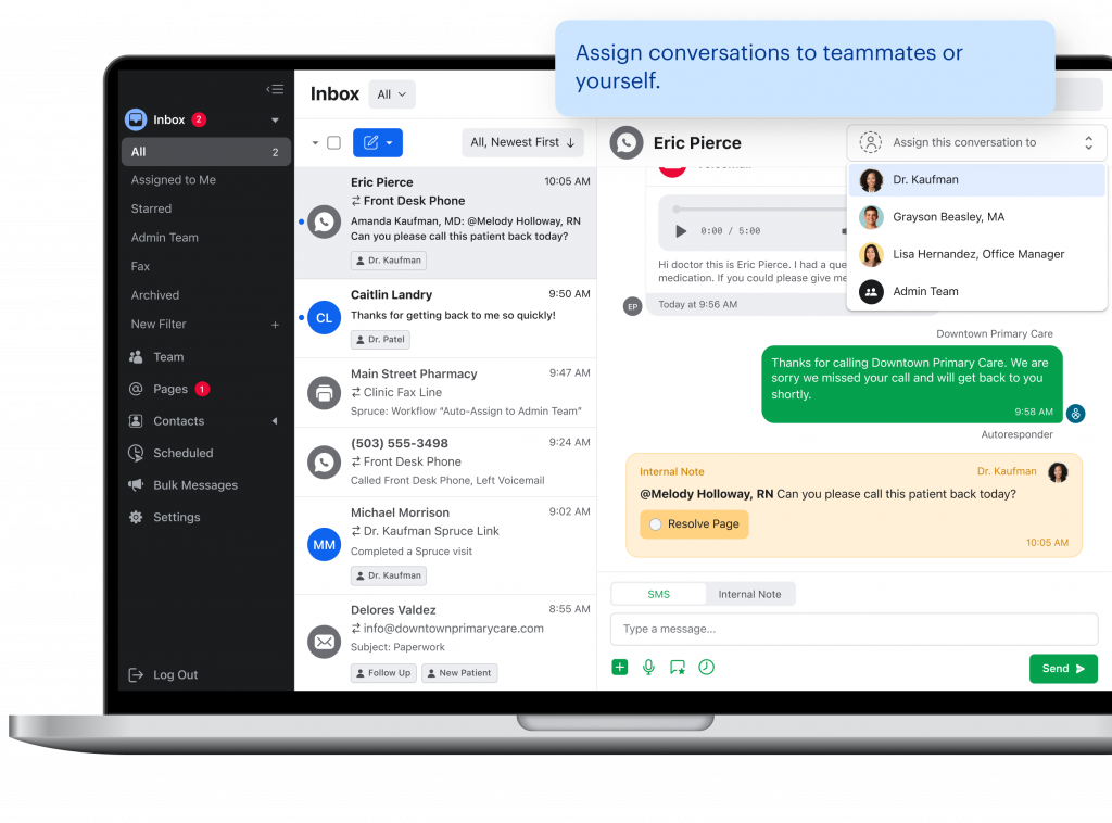 Spruce Health dashboard