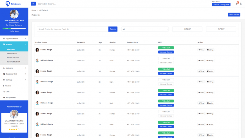 teledentix dental dashboard image