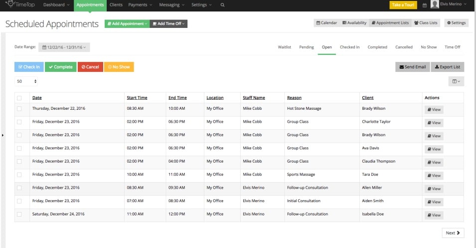timetap dashboard image