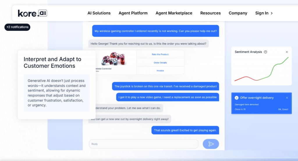 screenshot of Kore.ai 
