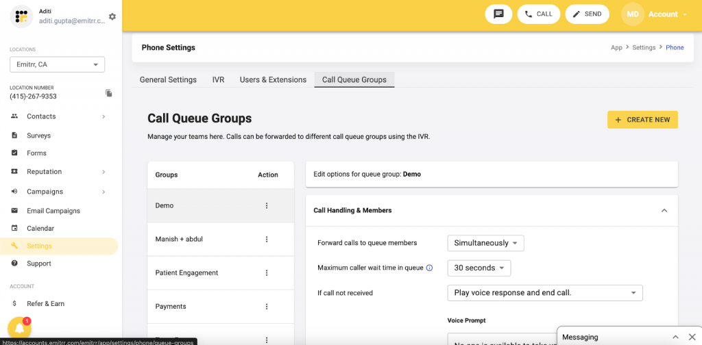 Manage Call Queue Groups