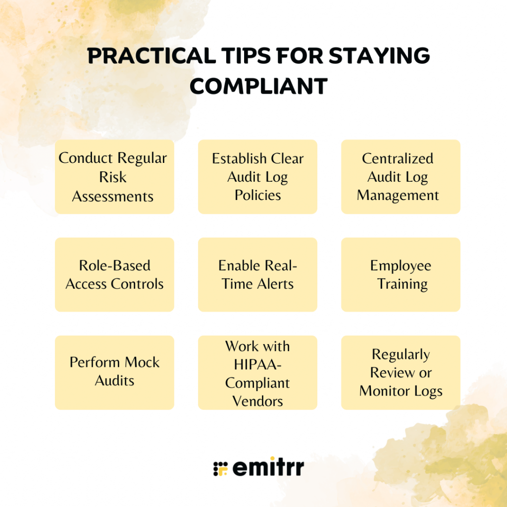 HIPAA compliance audit trails