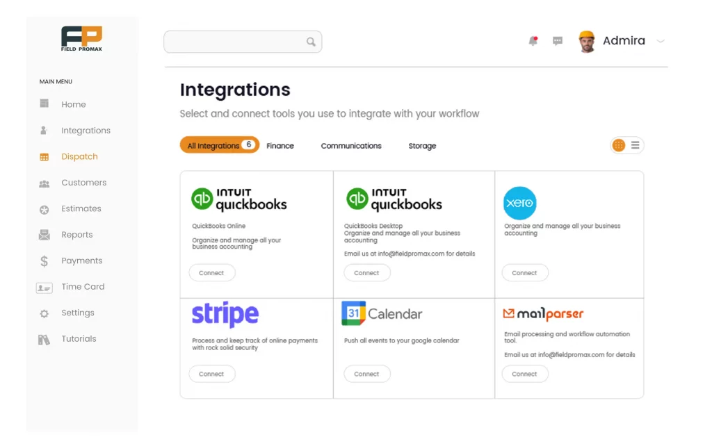 fieldpromax dashboard
