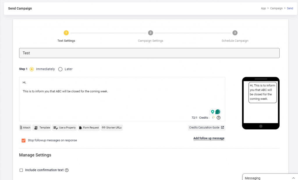 Draft message in Emitrr