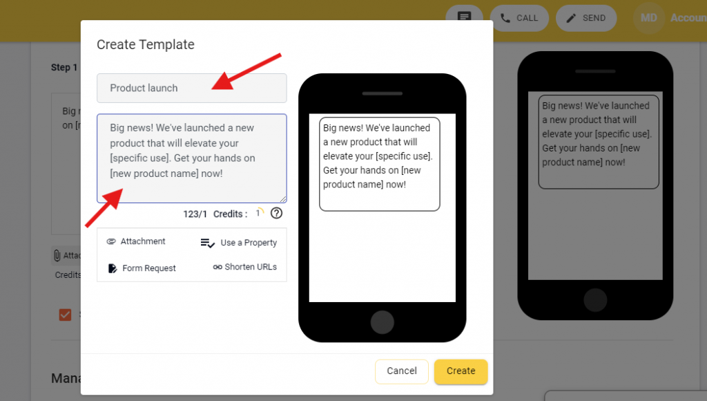 Create text campaign with Emitrr