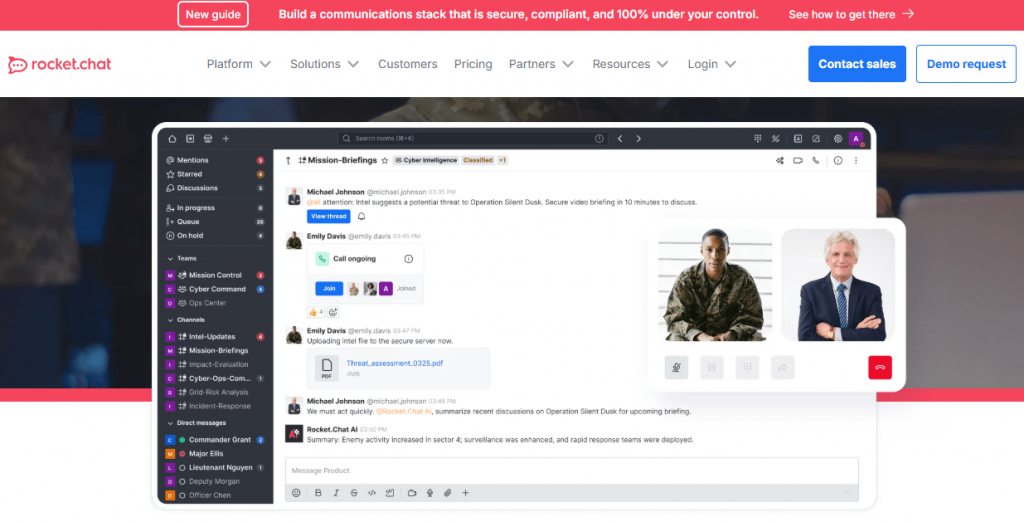 rocketchat texting dashboard