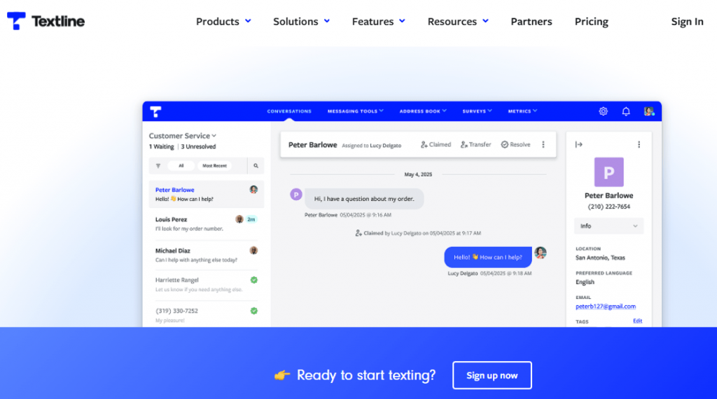 textline dashboard image