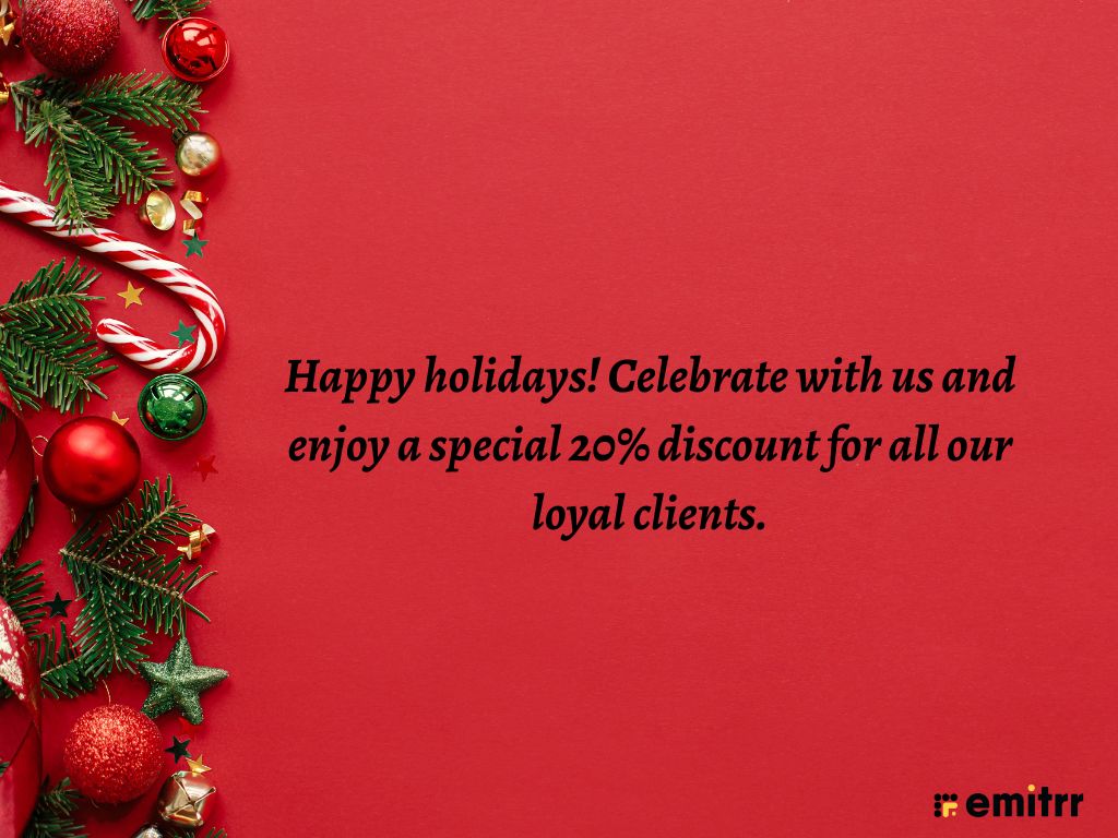 Christmas promotional discount Message template