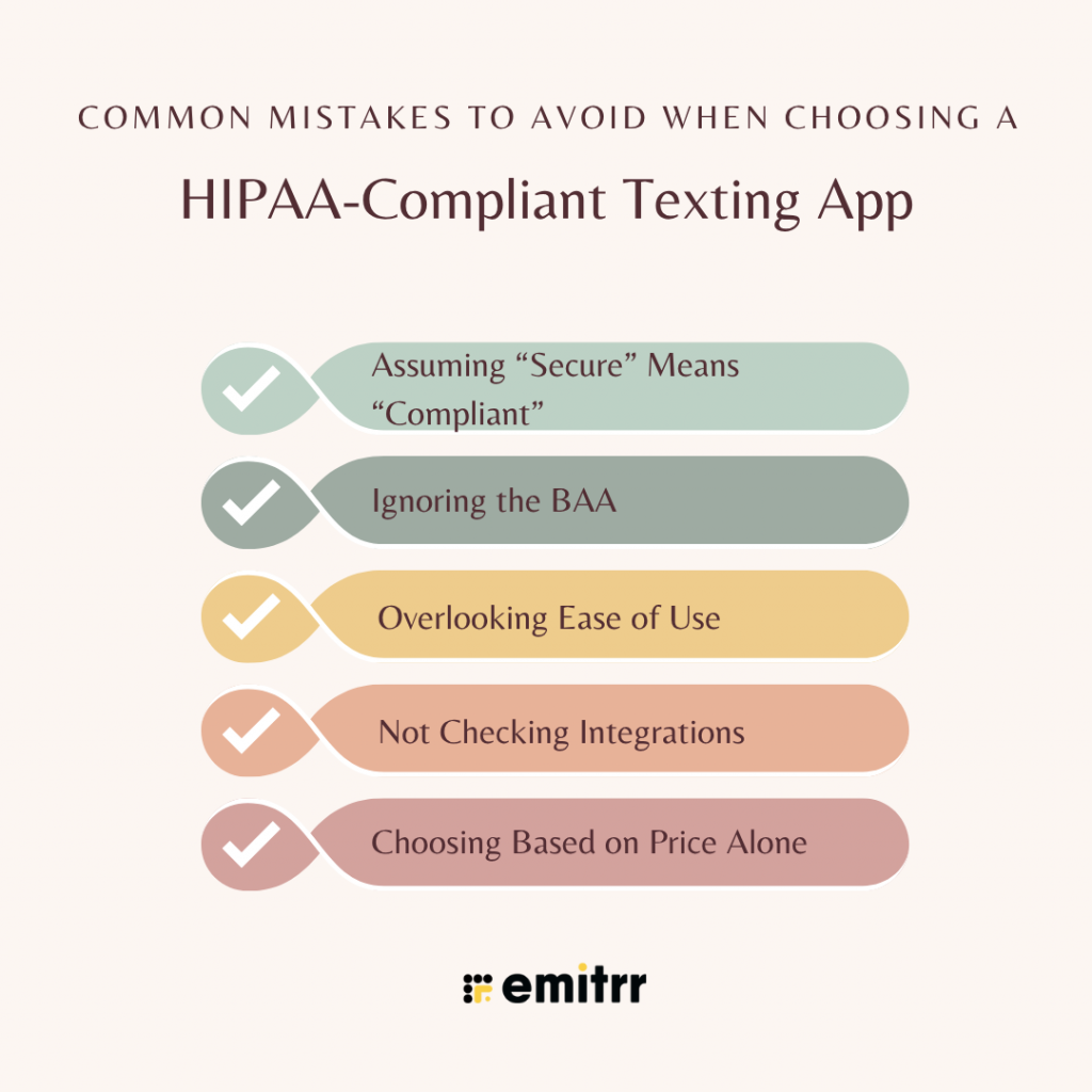 Common Mistakes to Avoid When Choosing a HIPAA-Compliant Texting App