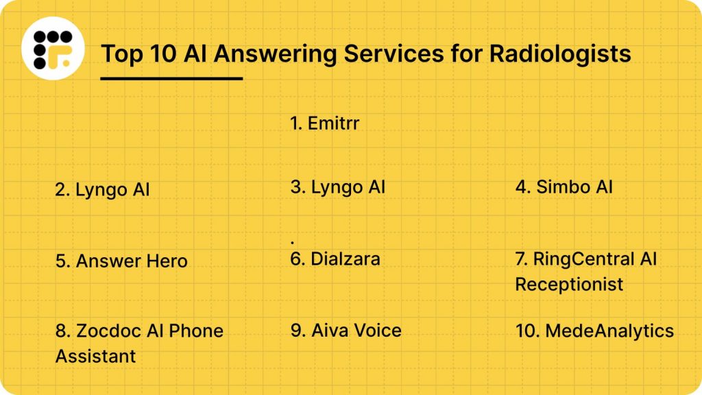 Top 10 AI Answering Services for Radiologists