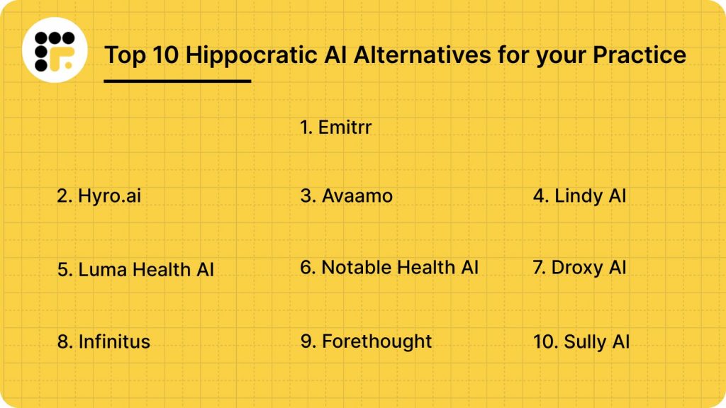 Top 10 Hippocratic AI Alternatives For Your Practice