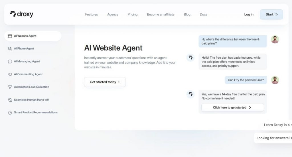 droxy ai dashboard image