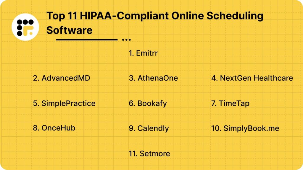 Top 11 HIPAA-Compliant Online Scheduling Software
