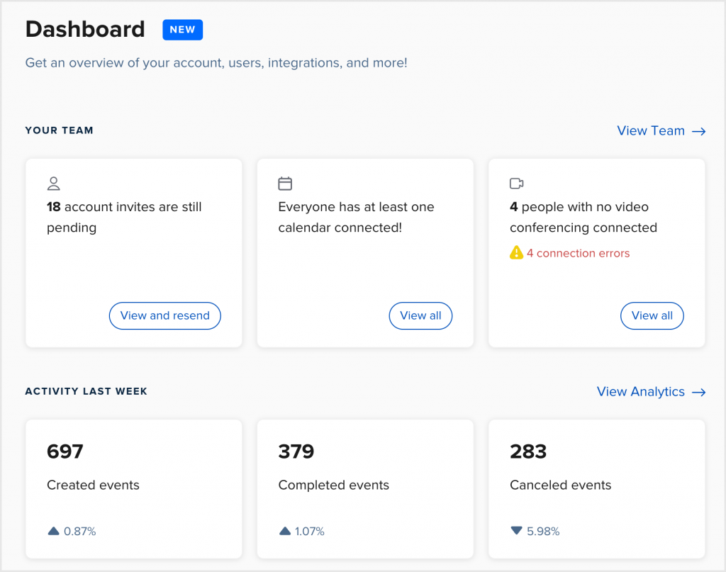 Calendly dashboard
