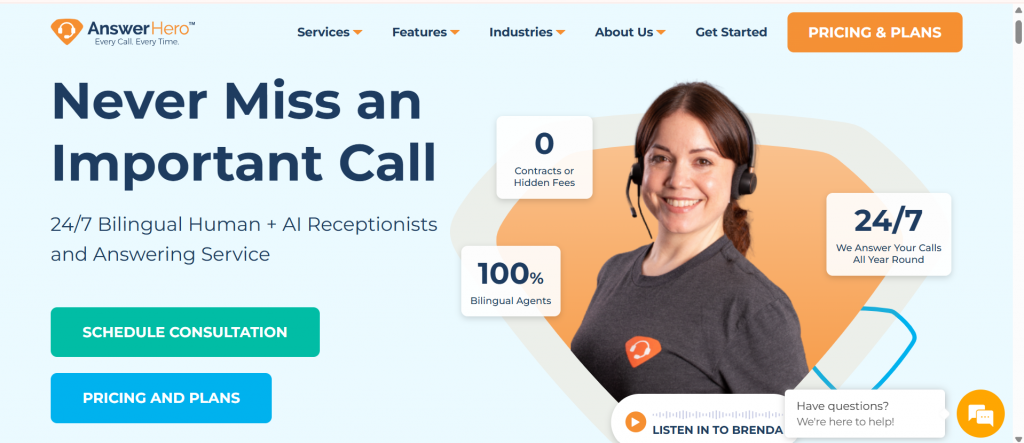 Answer Hero dashboard