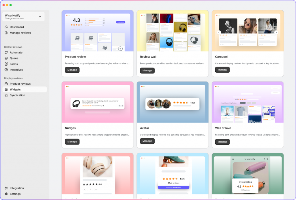 wiser review dashboard