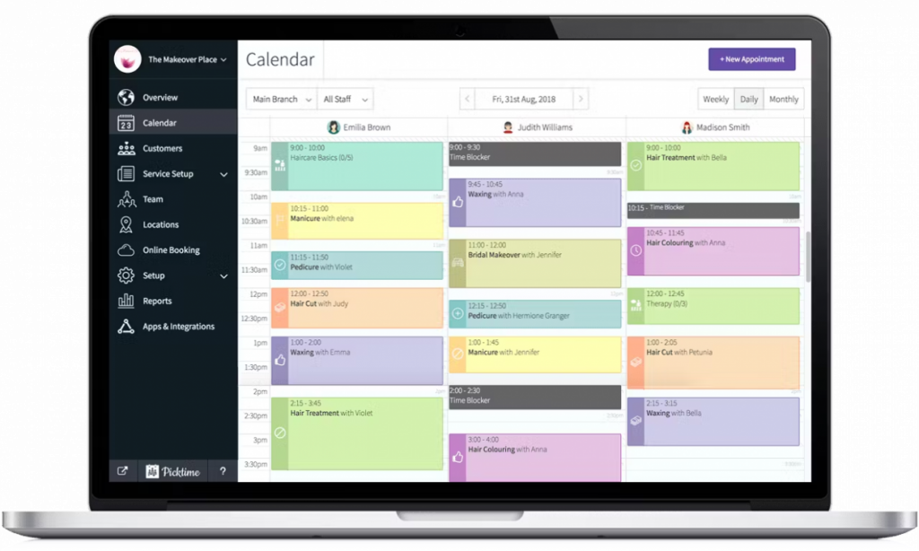 Picktime dashboard image