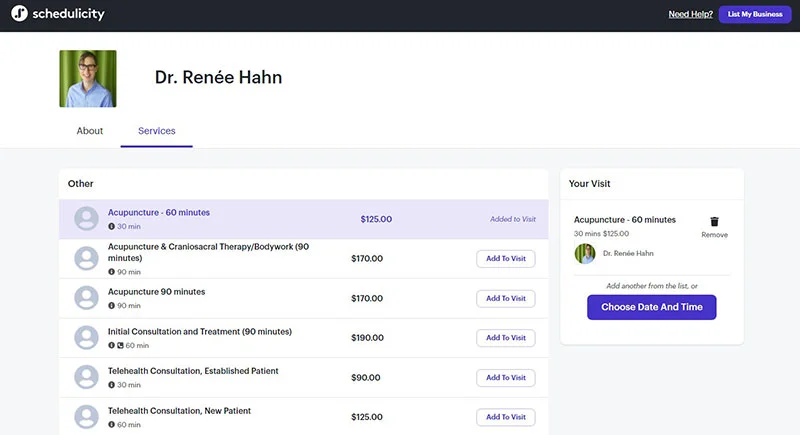 Schedulicity dashboard
