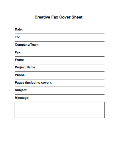 Creative Fax Cover Sheet
