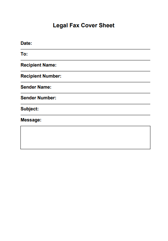 Legal Fax Cover Sheet