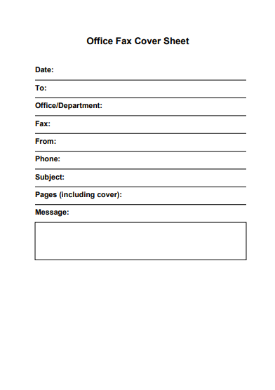 Office Fax Cover Sheet