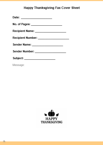 Thanksgiving Fax Cover Sheet