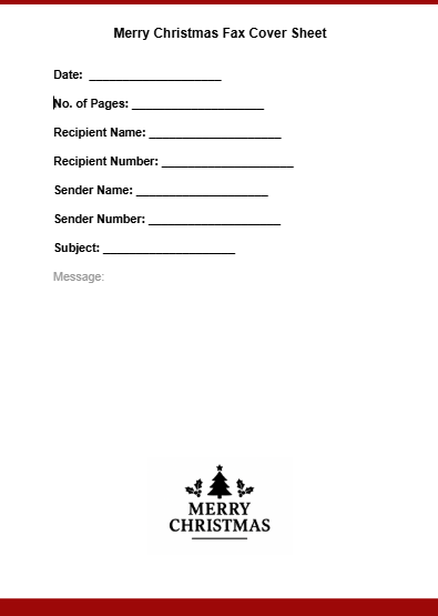 Christmas Fax Cover Sheet
