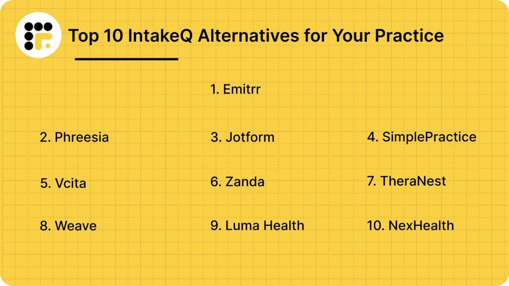 Top 10 IntakeQ Alternatives for Your Practice