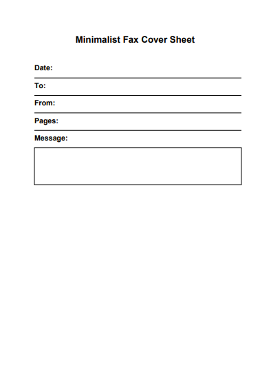 Minimalist Fax Cover Sheet