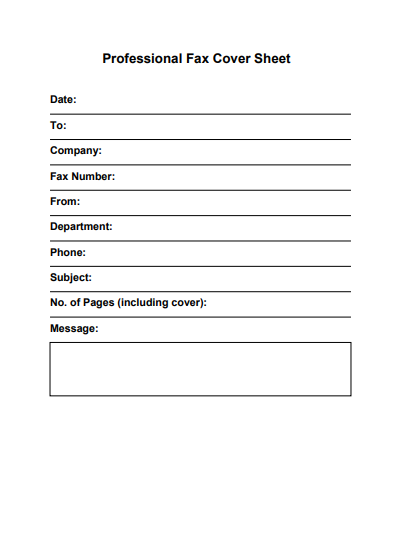 Professional Fax Cover Sheet