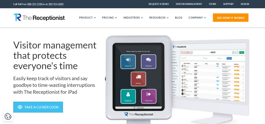 the receptionist dashboard