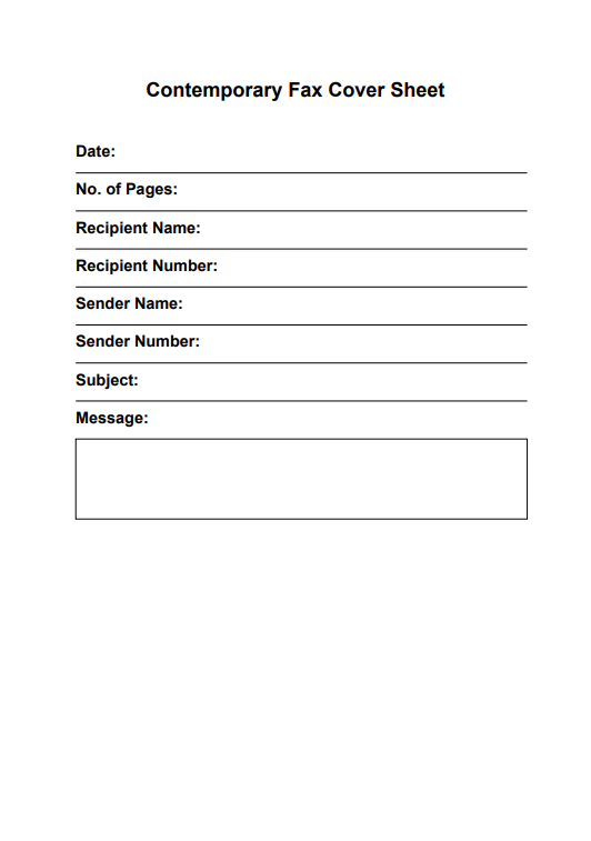 Contemporary Fax Cover Sheet